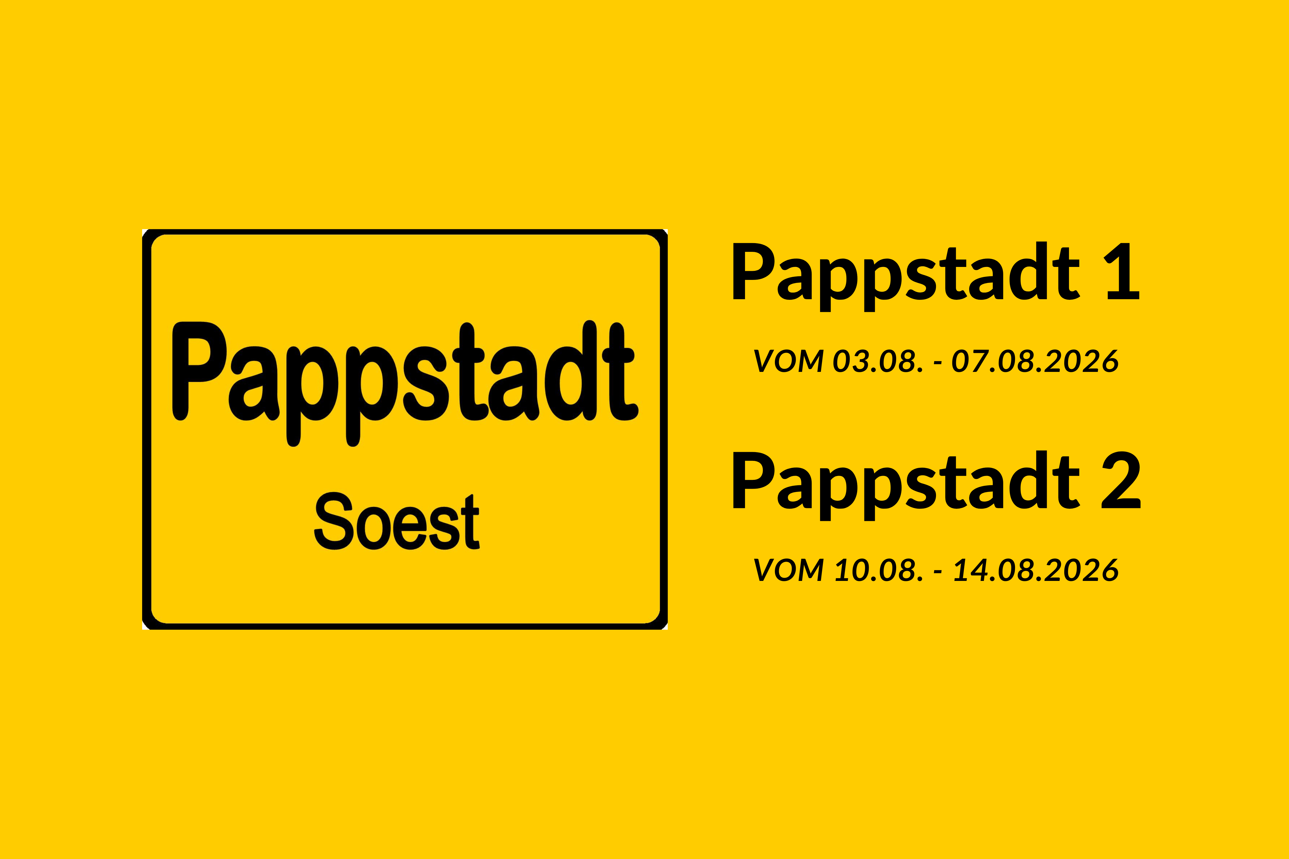 Hier seht ihr das Logo der Pappstadt und den Zeitraum wann die Pappstadt stattfindet